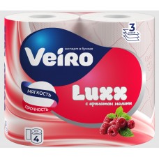 Veiro бумага туалетная Luxx AROMA ароматизированная многослойная 4 рулона (3 слоя) с Ароматом малины