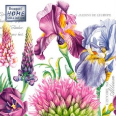 Салфетки декоративные 33 х 33 см. 3 слоя. 20 шт.  Декоративные ирисы  Home Collection Classic 25334