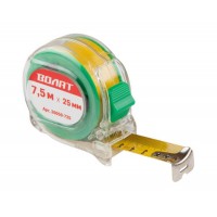 Рулетка  7.5м/25мм прозр. корп. ВОЛАТ (быт.). 20050-725