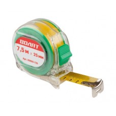 Рулетка  7.5м/25мм прозр. корп. ВОЛАТ (быт.). 20050-725