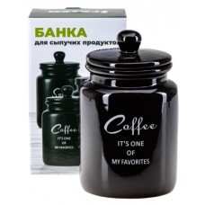 Банка для сыпучих продуктов кер.  Coffee  950 мл QC23A618C. код 292882)