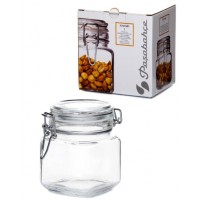 97624 1053987 Банка  740 мл с крышкой и метал. клипсой Кремлин