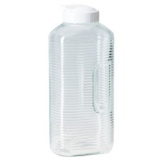 Бутылка стеклянная 1.9 л/12.5*9.2*28.2 см с пластмассовой крышкой (арт. 54100-1. код 289707)