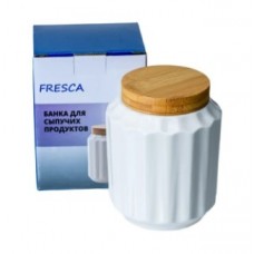 Банка д/сыпучих продуктов фарфор.600мл с бамбуко.крыш.(арт. PJ03400-M1. код 273942)