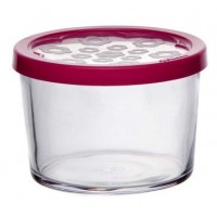 Банка 220 мл с крышкой. (фуксия) Бейзик 42230  1113705