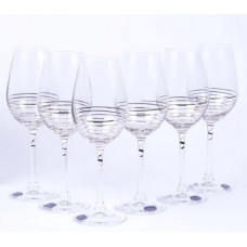 Набор бокалов д/вина стекл. декор.  Viola  6 шт. 450 мл