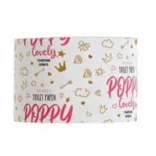 Бумага туалетная POPPY lovely с гильзой 500*110*80м
