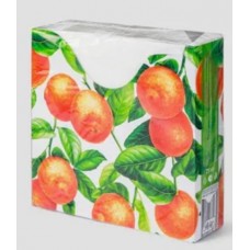 GrandPero Салфетки и столовые сервир.. двухслойные. Мандарины. 33х33. 25 шт