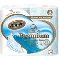 бумага туалетная Batist Premium Аромат Морского бриза трехслойная 4рул