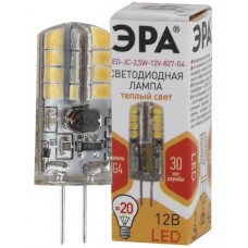 ЭРА STD LED JC-2.5W-12V-827-G4 Лампочка светодиодная G4 2.5Вт капсула теплый белый свет