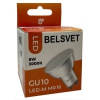 Лампа Белсвет LED-M MR16 8 W 3000K GU10.