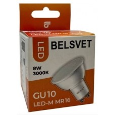 Лампа Белсвет LED-M MR16 8 W 3000K GU10.