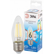 Лампа светод. филам. ЭРА QX F-LED-6 Ват-B35-4000K-E27