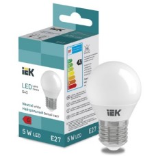 IEK LL-I-G45-5-230-65-E27 Лампа светодиод. шарик LED Globe G45 400lm 6500k E27