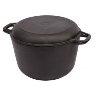 Кастрюля чугунная с крышкой-сковородой чугунной. 6л. 24см. 1306-4