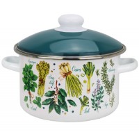 01-Б1612/6 Эмал. кастрюля цил Пряные травы 3.0 л мет/об