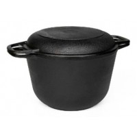 Кастрюля чугунная с крышкой-сковородой 3л. 20см. 1303-4