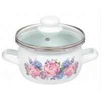 Кастрюля 1.5л (сфера) 1-2415112(Бл) Бл / Гортензия  