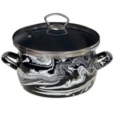 1-2440111(Сер.гр.) Шейк Черн-Бл  Кастрюля 4.0л (сфера)