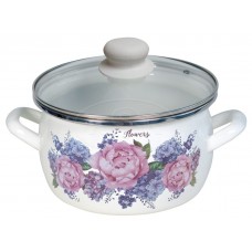Кастрюля 3.0л (сфера) 1-2430112(Бл) Бл / Гортензия 