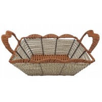 Корзинка из стали с вплетениями из искус.ротанга ПВХ Арт.W064