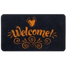 Коврик влаговпит. Dekorelle SOFT 005  Welcome . темно-серый. разм. 45x75см