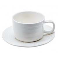 Чашка с блюдцем фарфоровые  Bianco  270 мл (арт. CHE7998. код 278329)