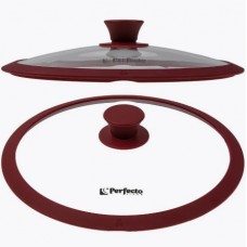 Крышка стекл.. 260 мм. с силик. ободом. круглая. BURGUNDY. PERFECTO LINEA. арт.25-026341