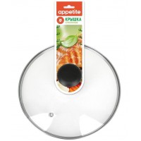 Крышка стекл. метал/обод 16см п/М кнопка TM Appetite ZHI16GP 