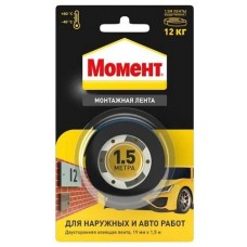 Момент лента монтаж. клеящая 2-х сторон. черная 1.5м 3002143