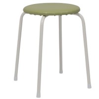 Табурет круглый  Пенек легкий 180 . с ЛДСП. оливковый/белый