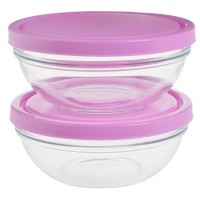 Комплект из 2-х салатников Д=172 мм с пластм. крышкой (розовая) Шефс 53563 1065738 