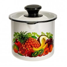 40204-072/4-У9 Кружка эмал. 1л с носиком с кр. цвет белый. слоновый