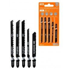 Набор пилок для эл.лобзика по дер: T101AO.T101B.T111C.244D. по метал. T118A. 5 шт.  Рубин . TDM