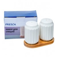 Набор для специй фарф. 2 пр. на бамбук.под. PJ03422. код 274000)