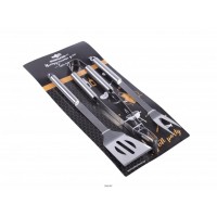 Набор инструментов для гриля металлических 3 пр. 37 см: вилка, лопатка, щипцы (арт. 91810003. код 161126) Набор инструментов для гриля металлических 3 пр. 37 см: вилка, лопатка, щипцы (арт. 91810003. код 161126)