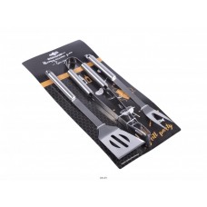 Набор инструментов для гриля металлических 3 пр. 37 см: вилка, лопатка, щипцы (арт. 91810003. код 161126)