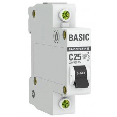 Авт. выкл. EKF ВА47-29 1P 25А 4.5кА х-ка С Basic
