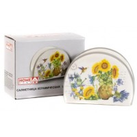 Салфетница керам.  Подсолнухи  9.8*4.4*7.3 см (арт. HC4112-sunflower. код 257966)