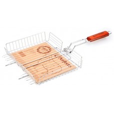 BBQ46 Решетка для гриля мет.раскладная с дер.ручкой 31.3*24.5*61см 001364