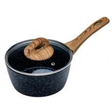 Сотейник алюмин. с антипригарным мраморным покрытием  Black Granite  с крышкой 16 см/1.3 л (арт. 704656. код 252220)