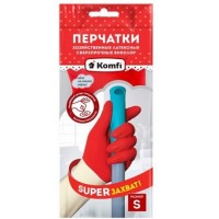 Перчатки хозяйств.латексн. Биколор белый + красный СВЕРХПРОЧНЫЕ р.S. М. L. XL