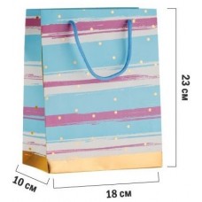 Пакет подарочный с руч.. 23х18х10 см.. голуб.. сер. Emily. PERFECTO LINEA. арт.47-231803