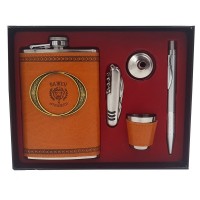 Набор подарочный (фляжка. стопка. ручка. нож) из коррозионно-стойкой стали Арт.TZ-5