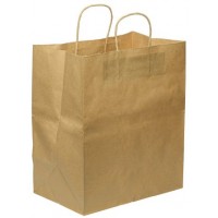 Пакет-сумка крафт 70г/м2 32+20х37 с кручеными ручками