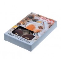 Набор свечей ароматиз. в метал.гильзе  Сахар и специи  3.8*1.6 см 6 шт. (арт. BB101991. код 266555)