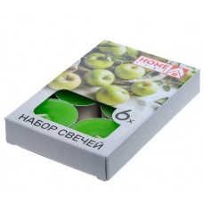 Н-р свечей аром. в мет. гил.  Зеленое яблоко  3.8*1.6 см 6 шт. (арт. BB101990. код