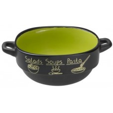 Супница керам. 140 мм. круглая.  черно-зеленая. PERFECTO LINEA. арт.18-416513