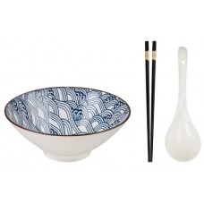 Миска керам. с ложкой и палоч. д/ еды. RAMEN. wave. PERFECTO LINEA. арт.17-950001