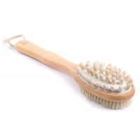 Щетка-массажер двухстор. на дл. дер. ручке 29 см (арт. 5110-1070. код 219520)